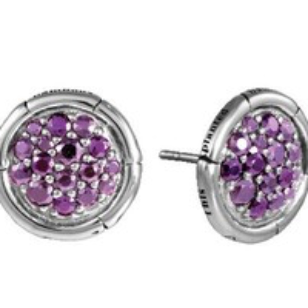 JOHN HARDY Kali Pebble Amethyst Earrings